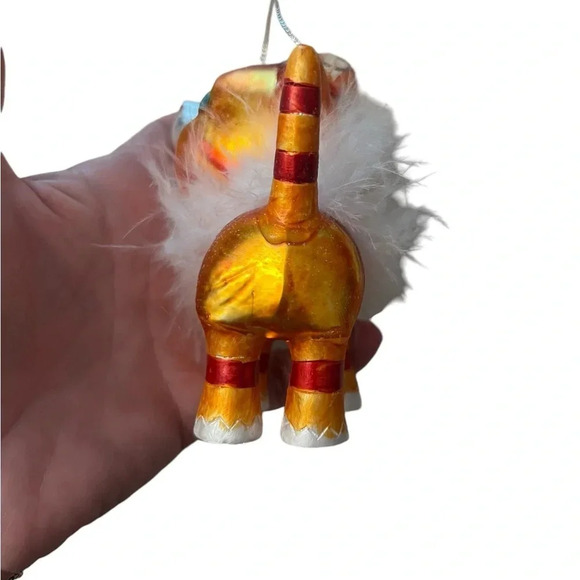 Unique Kitty Cat Mercury Glass Hand Painted Christmas Ornament - Picture 6 of 6